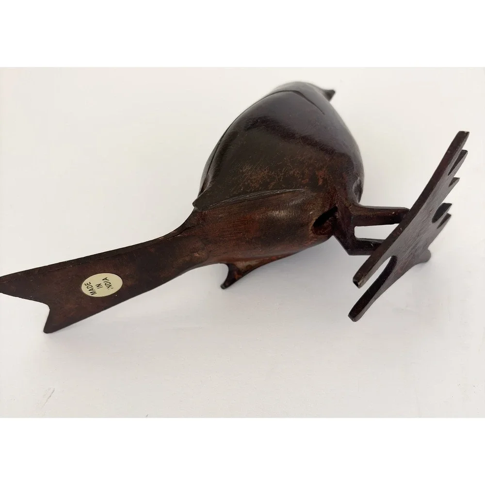 Metal Cast Iron Bird Decor Candle Holder Tealight India Burnished Brown Rustic‎